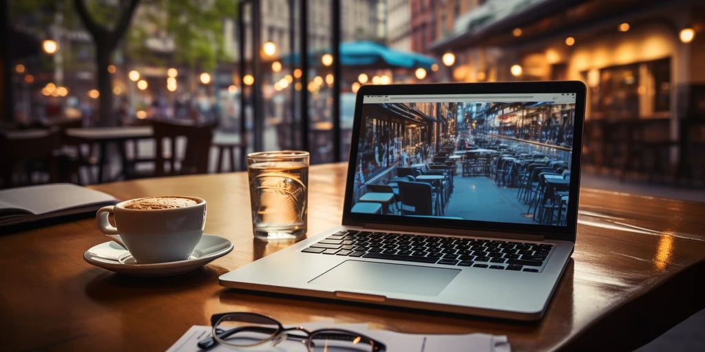 a laptop on a table