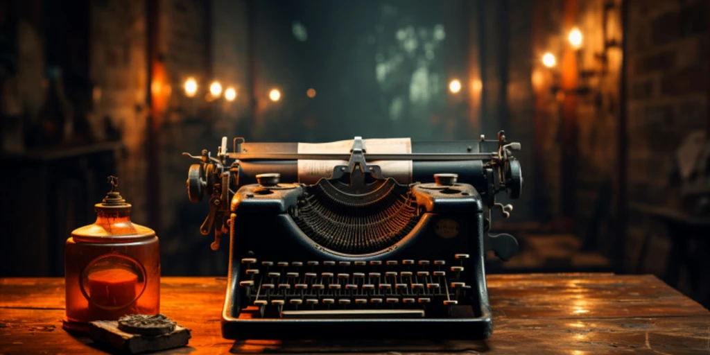 a typewriter on a table