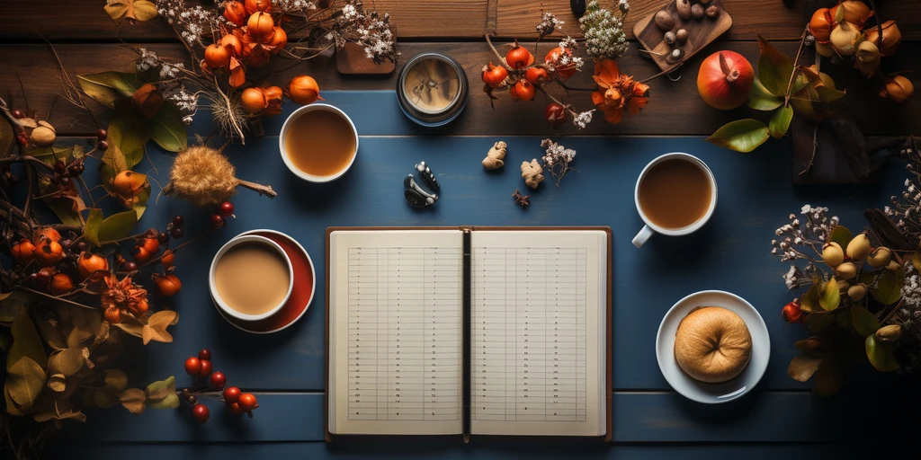 a book and coffee on a table