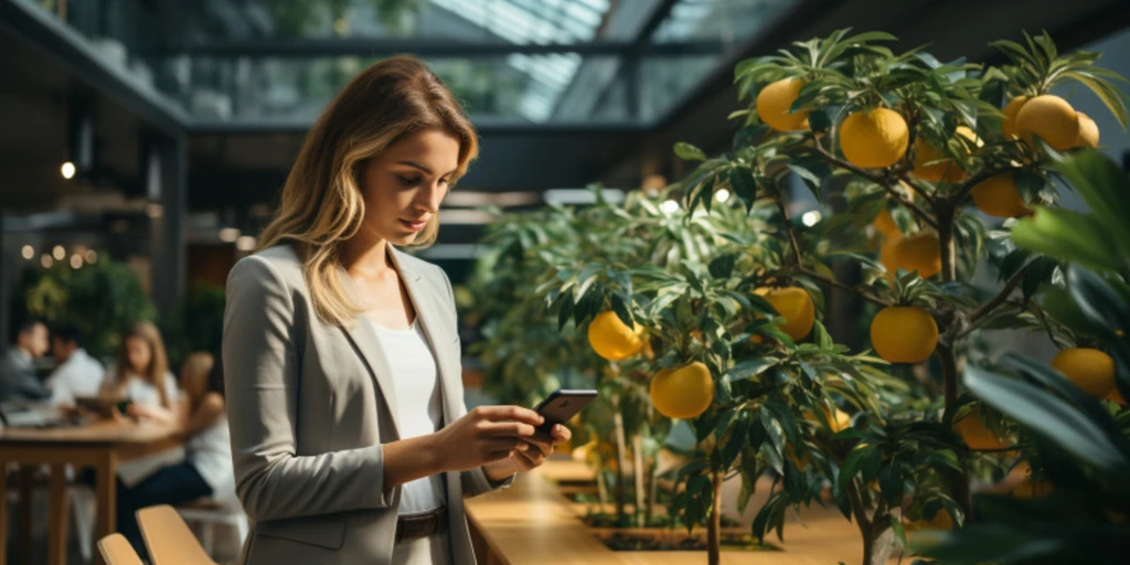 a person looking at a phone