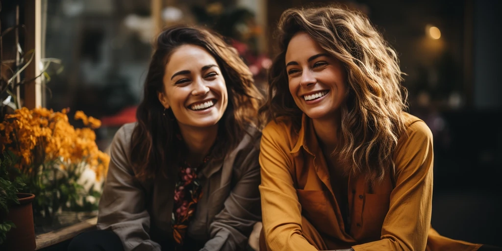 two women smiling at the camera