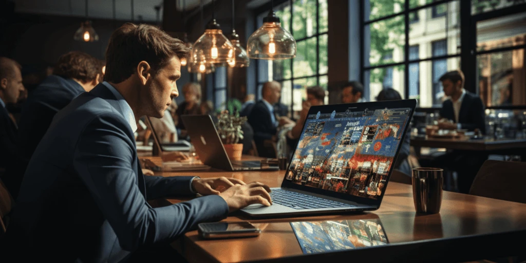 a person sitting at a table using a laptop