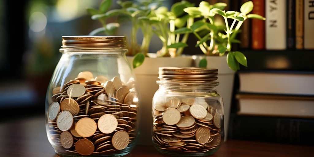 a jar full of coins