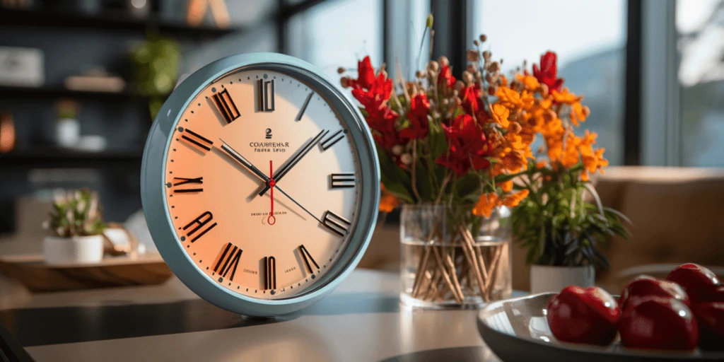 a clock on a table