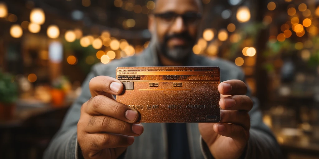 a hand holding a credit card