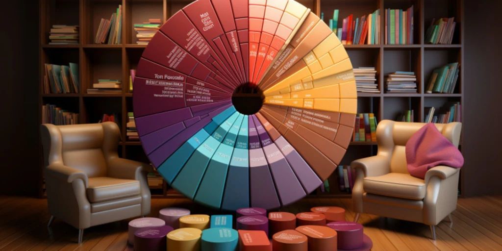 a colorful wheel with persony different colors