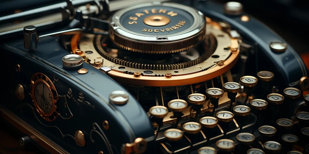 a close up of a typewriter