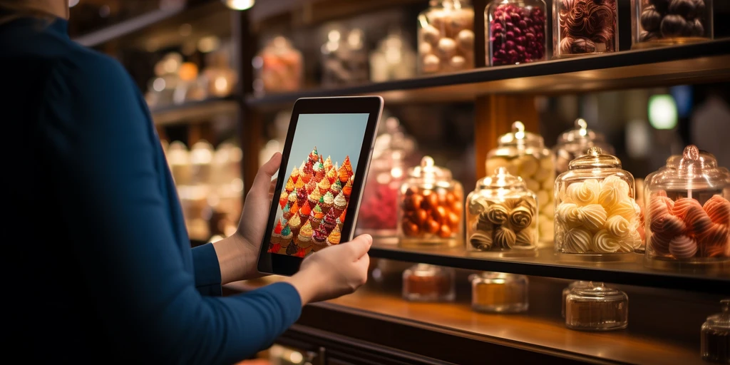 a person holding a tablet