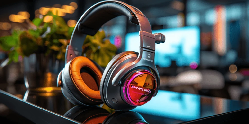 a pair of headphones on a table