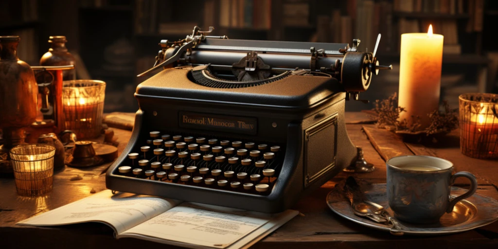 a typewriter on a table