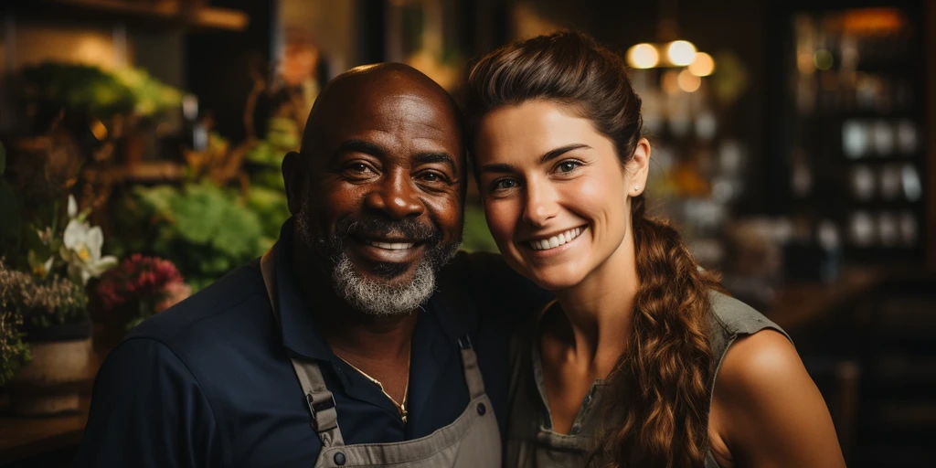 a person and person smiling for a picture