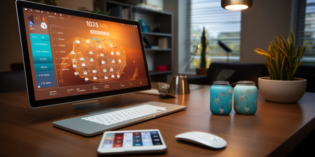 a computer on a desk