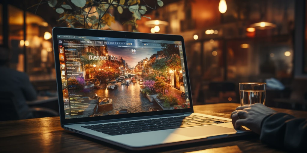 a laptop on a table